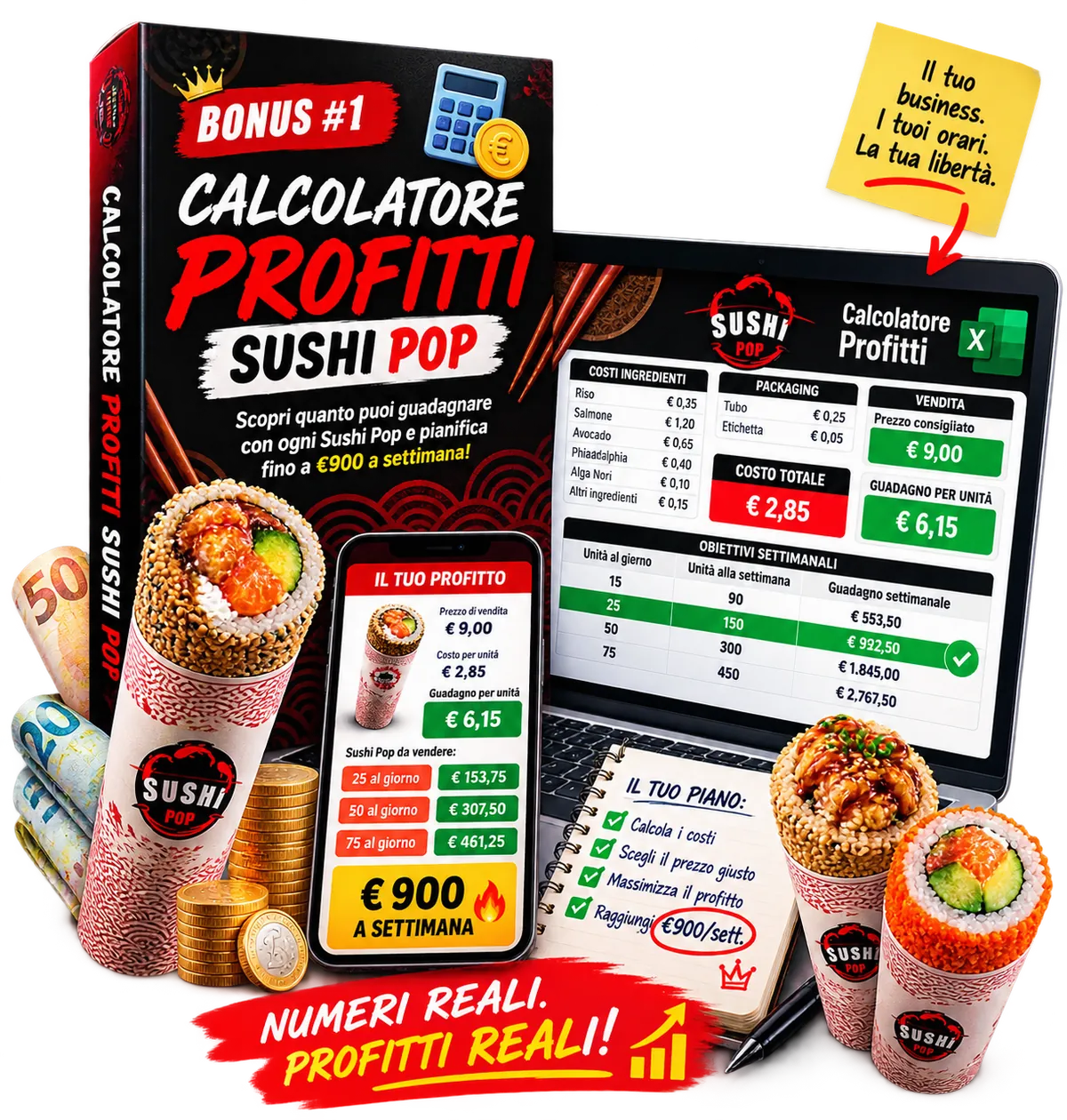 Calcolatore Profitti Sushi Pop